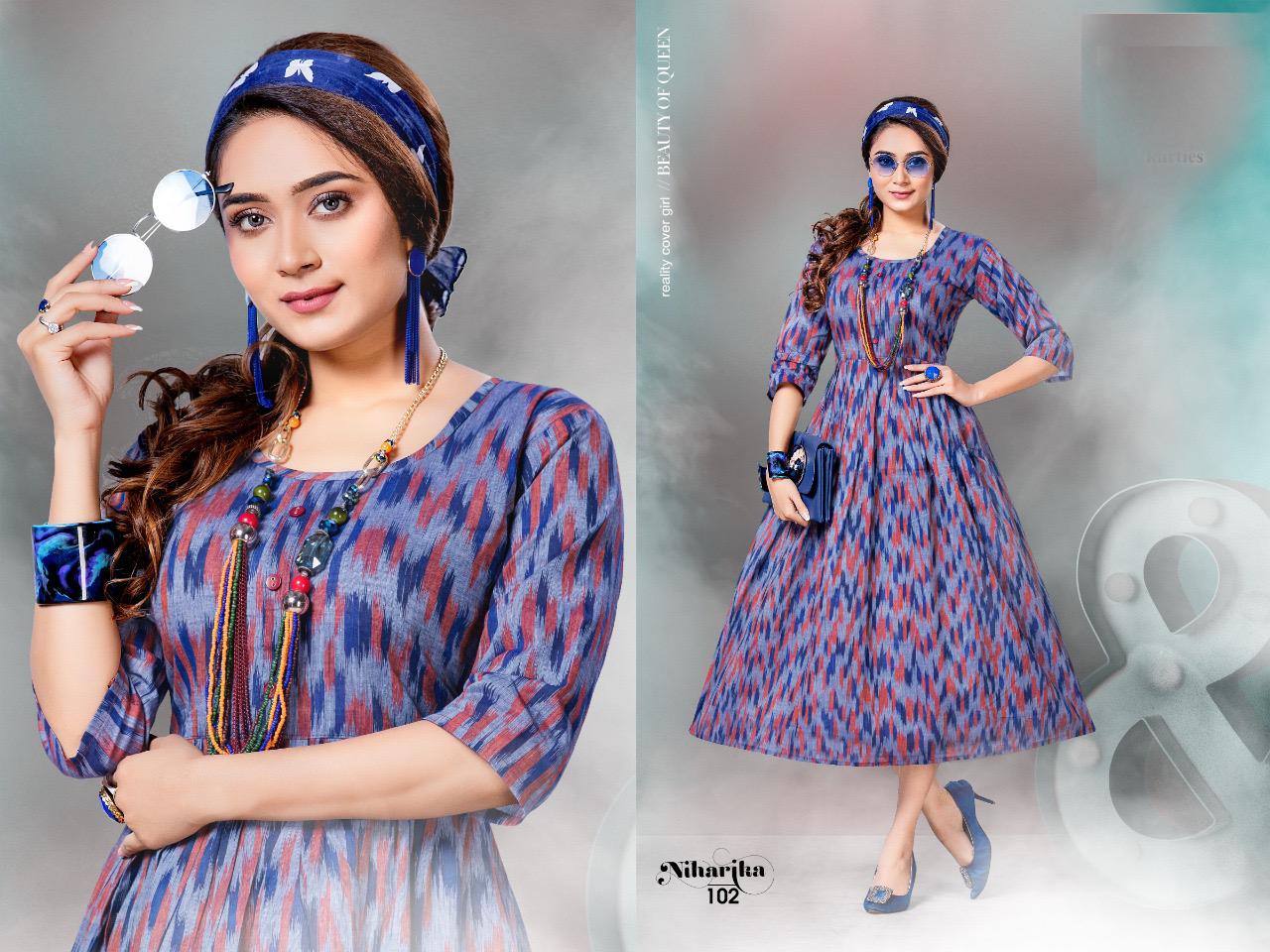 Beauty Queen Niharika Handloom Cotton Ethnic Wear Printed Kurti Collection